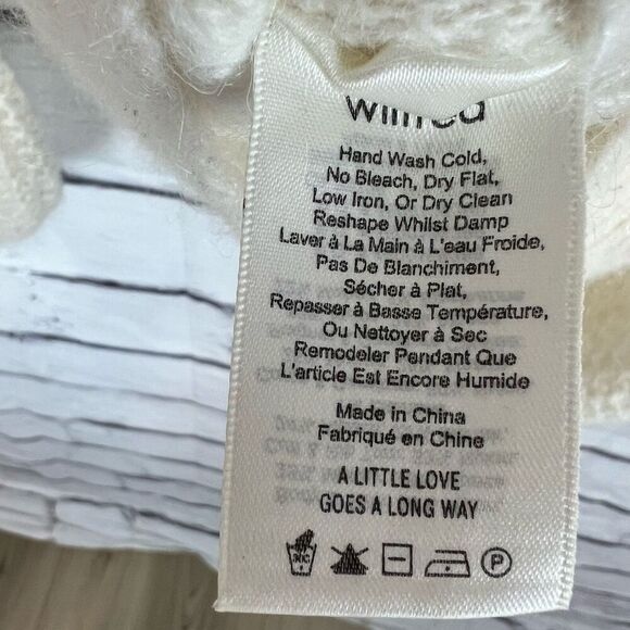 Wilfred Women's White Open Knit Pullover Sweater Size S Long Sleeve - Picture 6 of 7